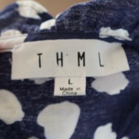 THML Sleeveless Ruffle Tiered Dress Blue Womens Size Large - Picture 5 of 7